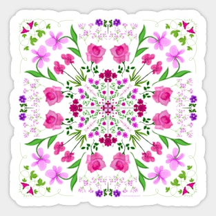 Delicate floral mandala on clear background Sticker
